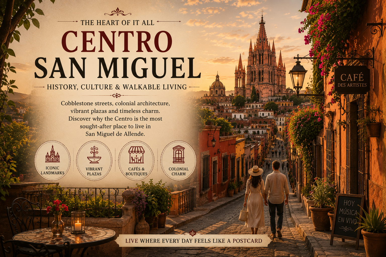 Centro San Miguel Real Estate: 2026 Buyer's Guide - Inside San Miguel pareja caminando en las calles del centro de san miguel de allende