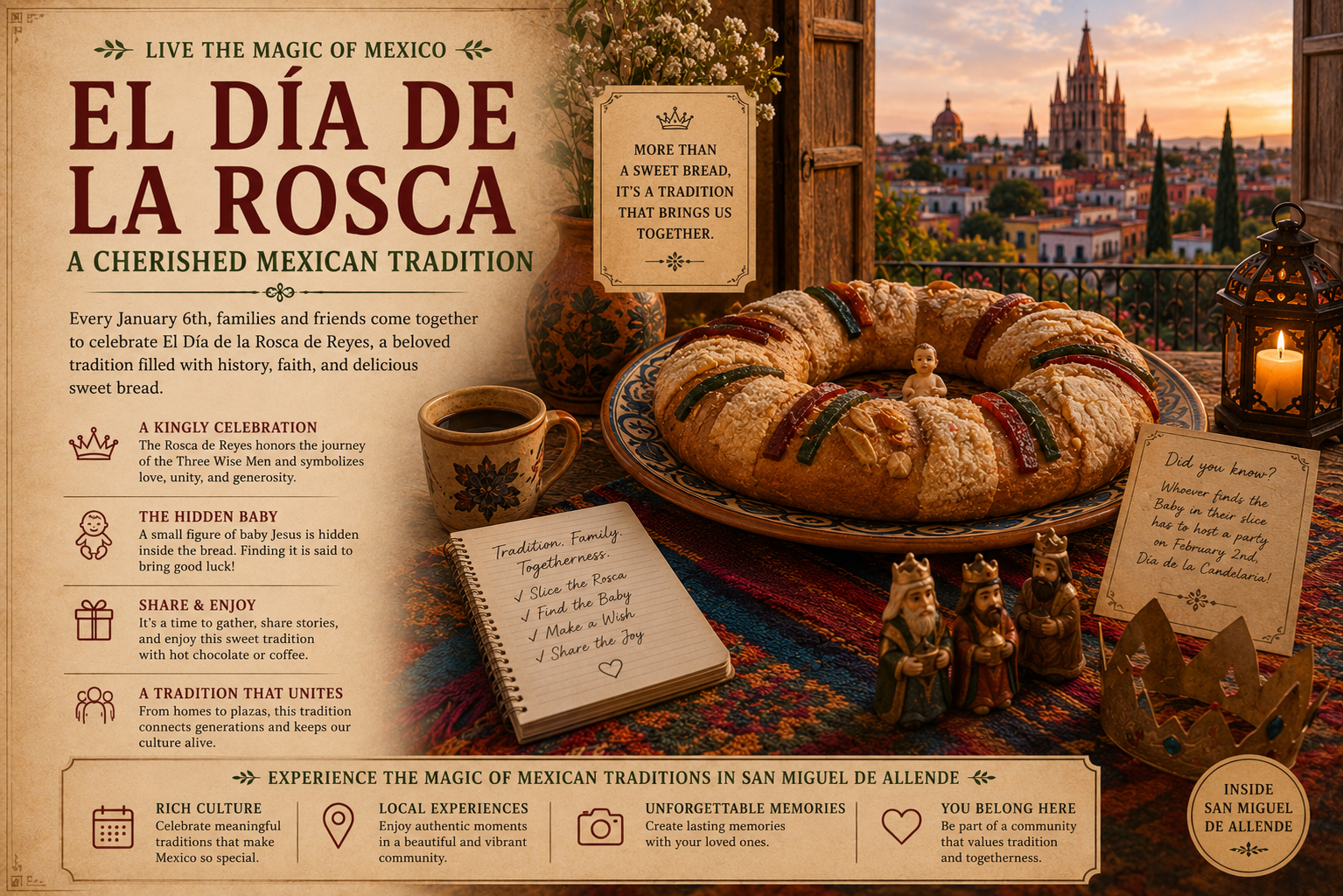 Rosca de Reyes san miguel de allende
